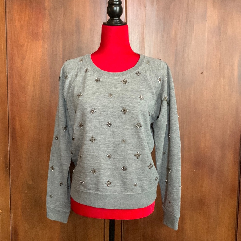 *LAST CHANCE!* J. Crew Bejeweled French Terry Sweatshirt M